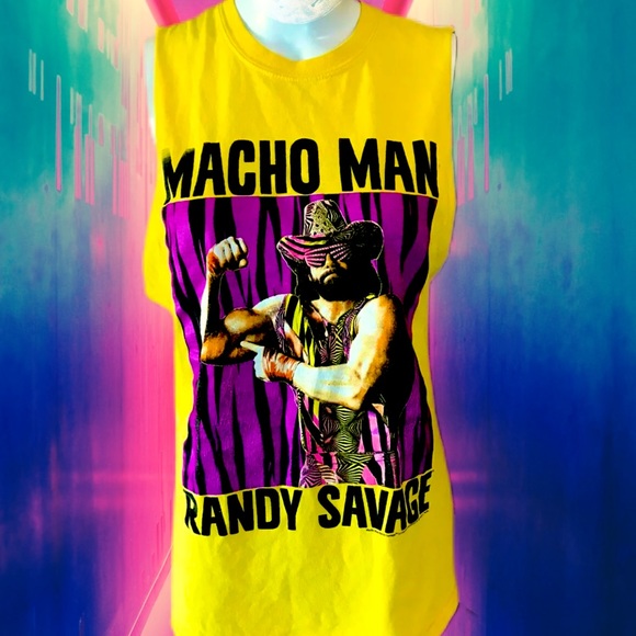 Macho Man Randy Savage Cutoff Tank, WWE Medium - Picture 1 of 5
